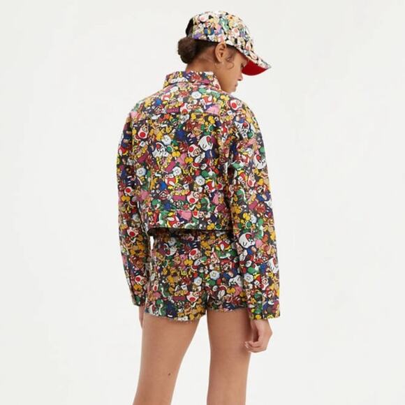 Levi’s x Super Mario Women’s Cropped Trucker Jacket | Iconic Denim Collab - Picture 7 of 8